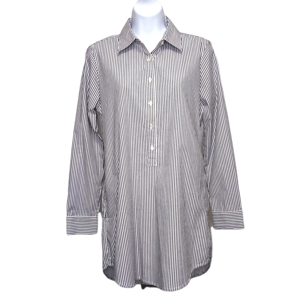 J. McLaughlin Arissa Tunic Dress Sz XS Purple White Striped Long Sleeve NEW NWT - Picture 2 of 16